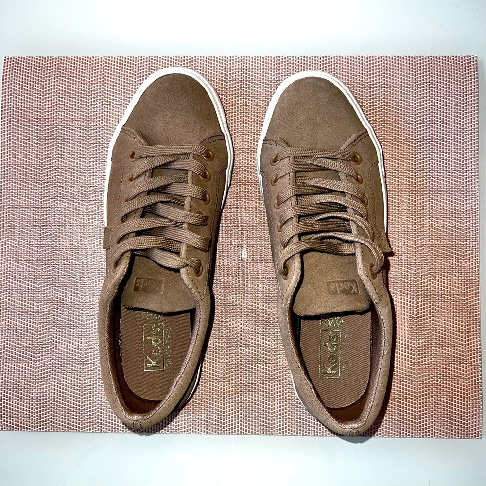 Taupe suede Keds